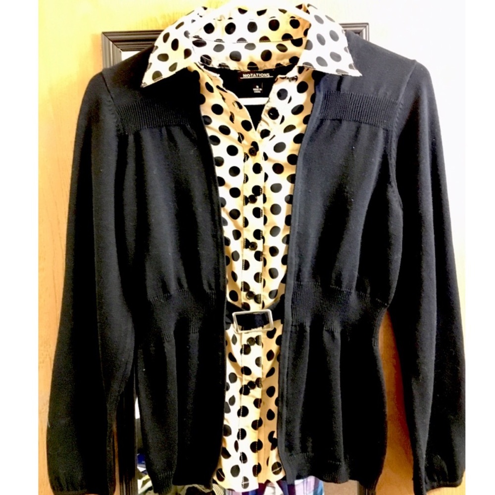 Built in shirt with cardigan